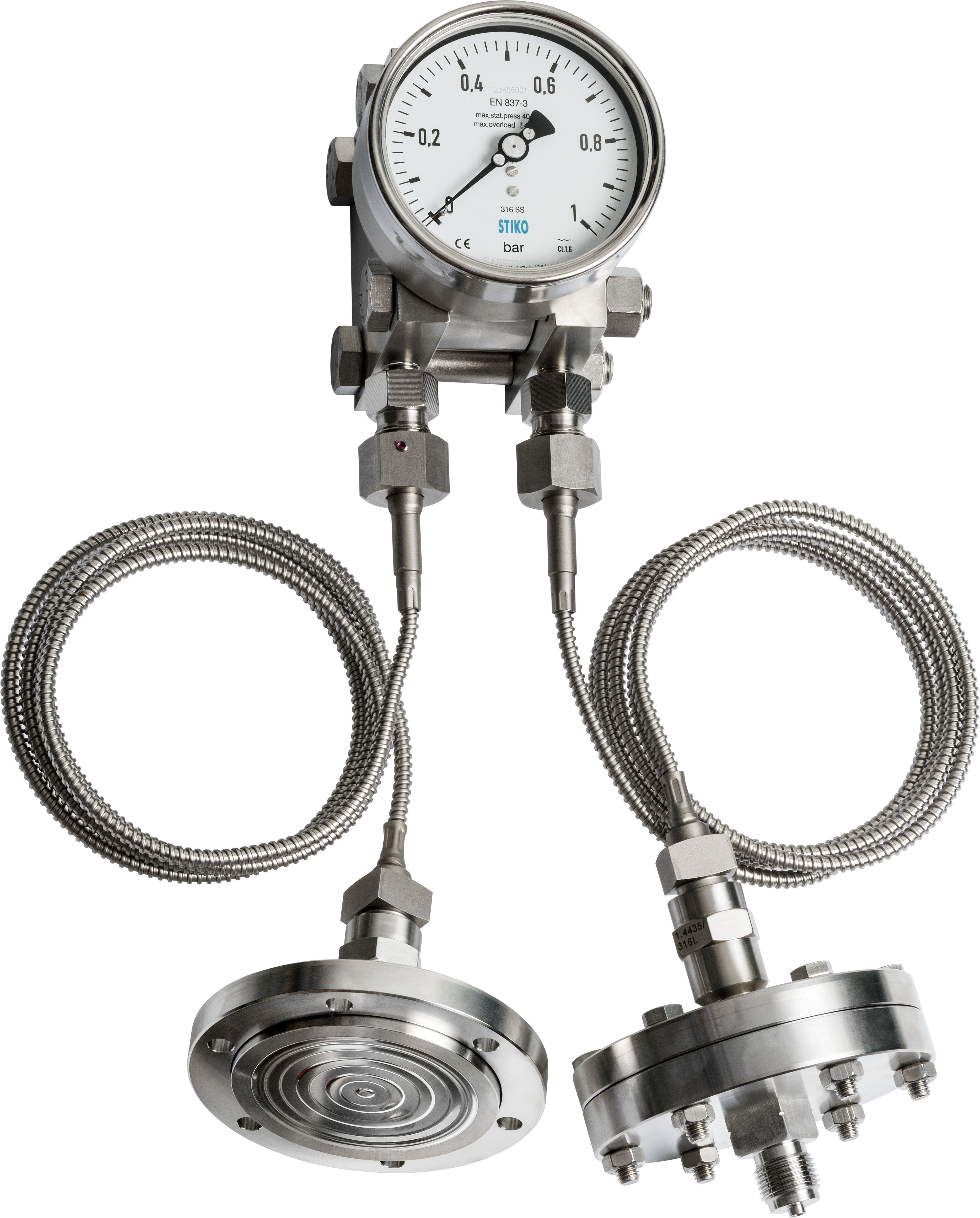 Diaphragm seal store pressure gauge