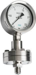 pressure gauge with seal with internal diaphragm