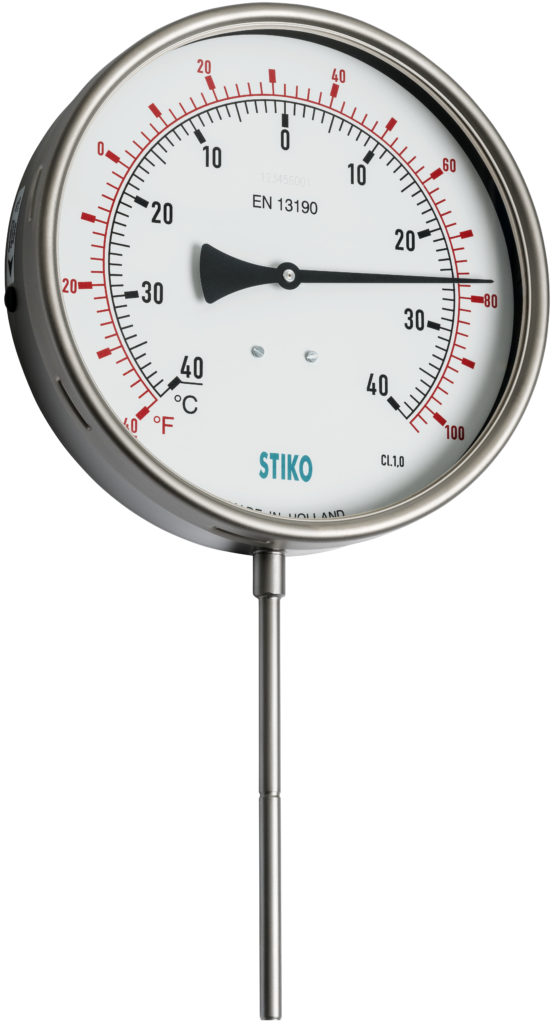 rigid stem thermometer with double scale